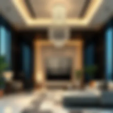 Key Features of Mirdif Hills Sales Office Interior Interior layout of the sales office highlighting key features and design
