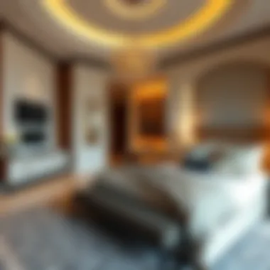 Luxurious Bedroom Layout Spacious bedroom layout emphasizing comfort and style