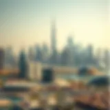 A panoramic view of Dubai's skyline featuring iconic skyscrapers