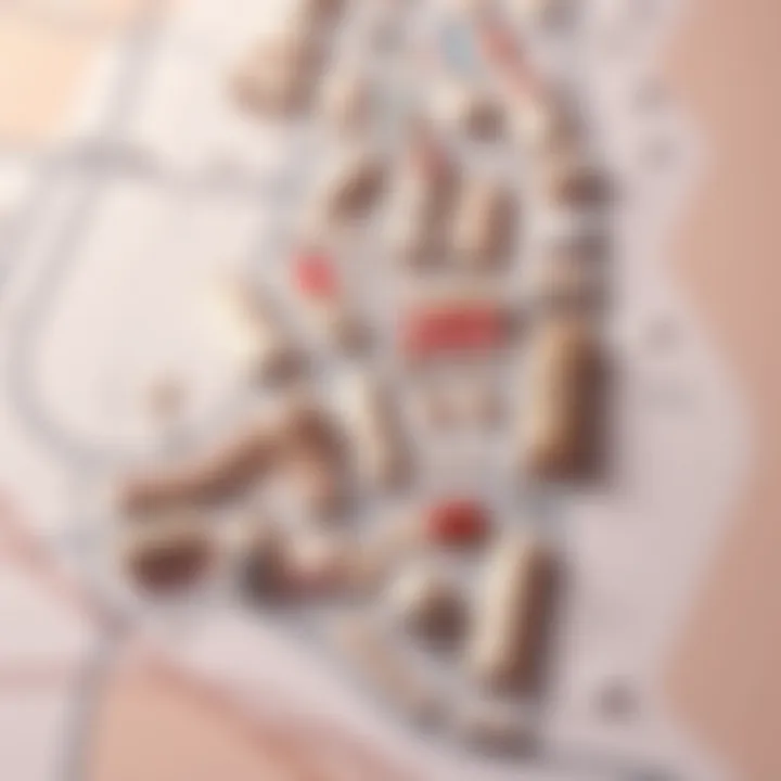 A detailed map showcasing Mirdif's layout and key landmarks