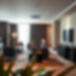 Elegant workspace featuring modern furnishings and natural light