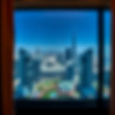 Stunning DMCC Skyline from One JLT Panoramic view of the DMCC skyline from an office window