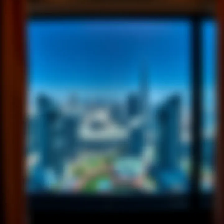 Stunning DMCC Skyline from One JLT Panoramic view of the DMCC skyline from an office window