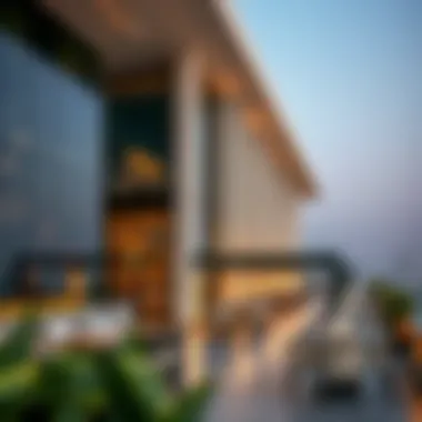 Modern Architecture of Rooftop Restaurant Architectural design of a modern rooftop restaurant