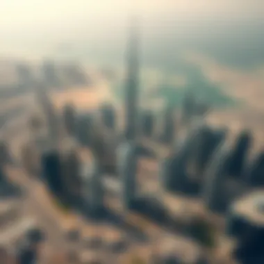 Dubai Skyline from Above Aerial view capturing the grandeur of the Dubai skyline with the new building