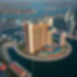 Aerial view showcasing The Pointe Dubai's architectural design