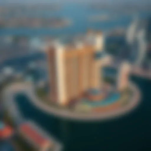 Aerial view showcasing The Pointe Dubai's architectural design
