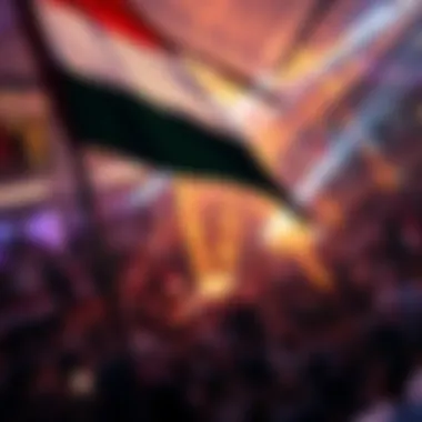 UAE Flag at the Heart of Celebration UAE flag displayed prominently against a backdrop of a vibrant celebration