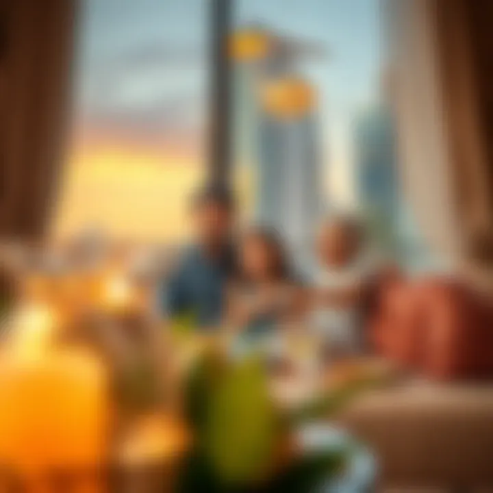 Luxury Lifestyle in Dubai A family enjoying a lavish lifestyle in Dubai, highlighting the benefits of residency