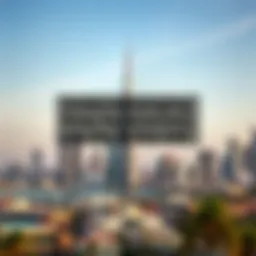 Scenic view of Dubai skyline with visa regulations text overlay