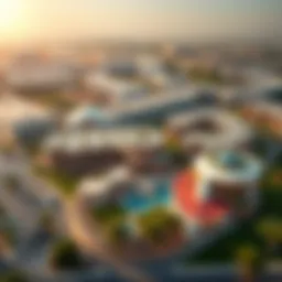 Aerial view of Wasl Oasis 3 showcasing the innovative architecture