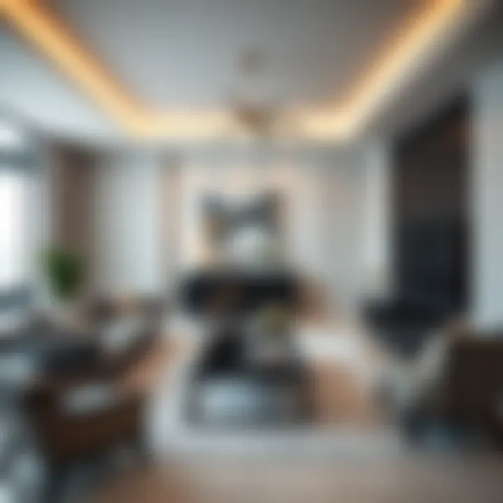 Interior design of a living room in Westwood Grande, highlighting modern aesthetics